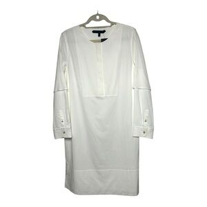 NEW Club Monaco Women's Long Sleeve Ivory Midi Shirt Dress Size 12